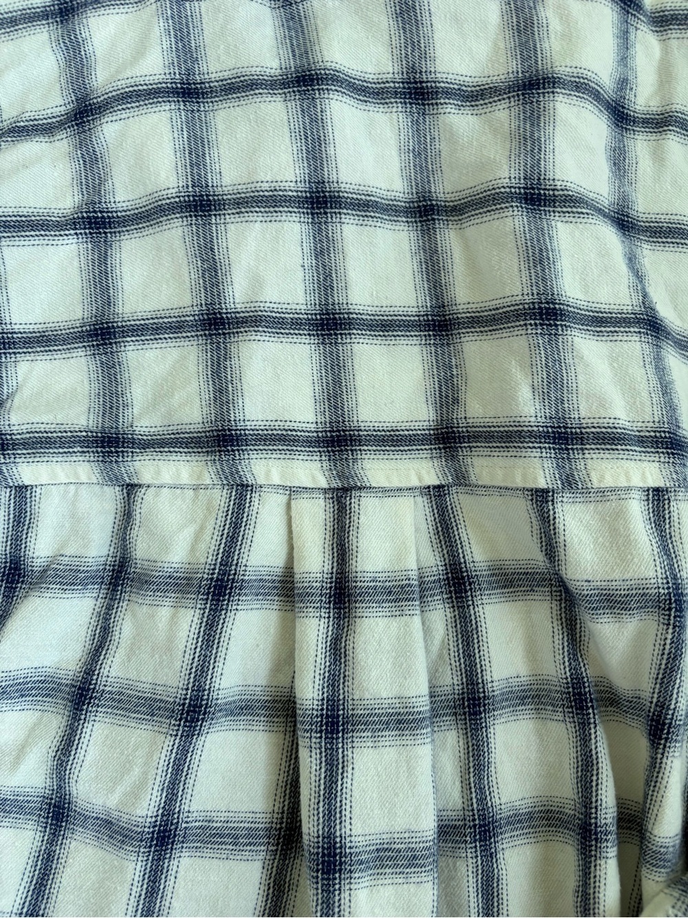 Madewell Flannel Hartfield Cropped Windowpane Royal Button Up Shirt Women XXL - Picture 7 of 11